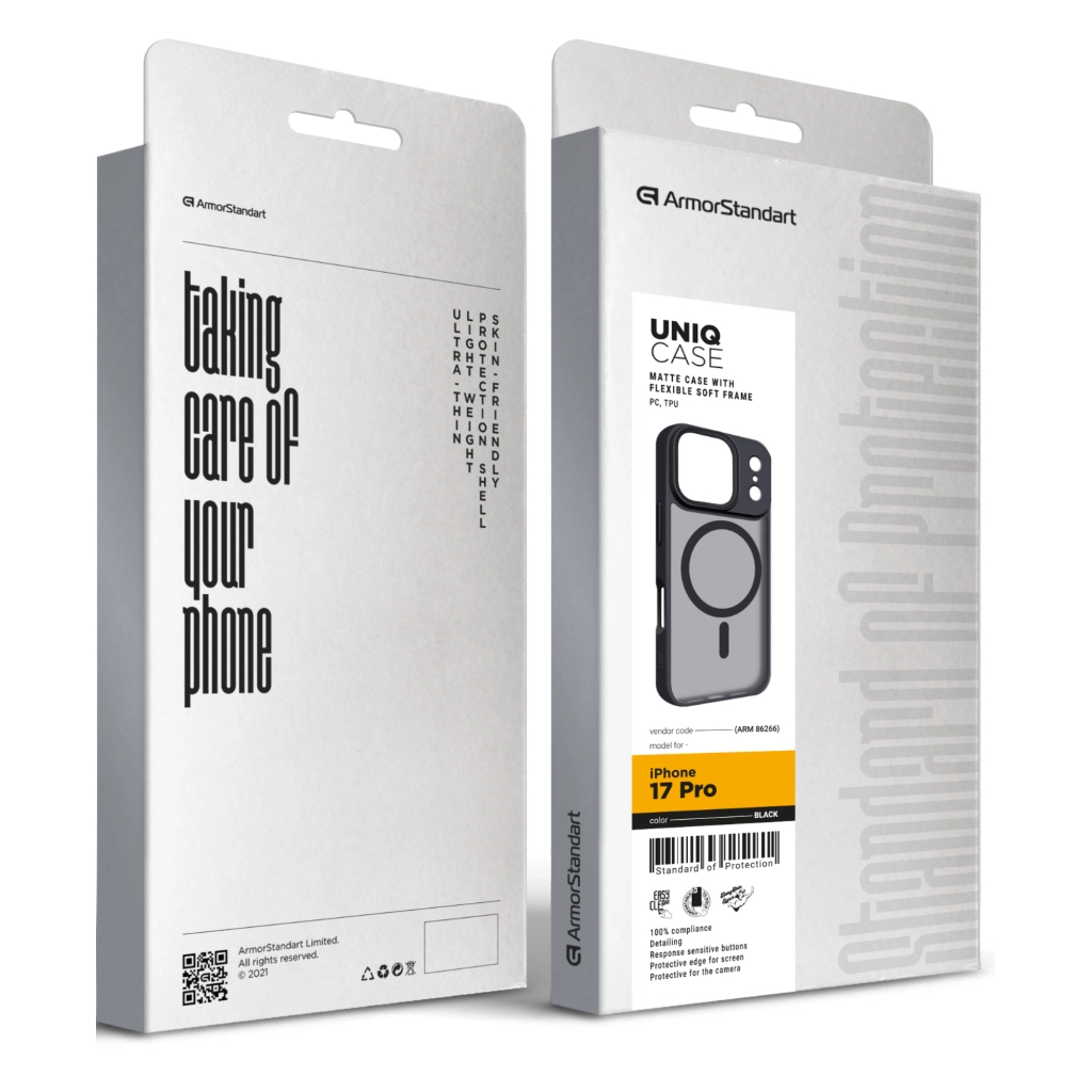 Чохол до мобільного телефона Armorstandart Uniq MagCase Apple iPhone 17 Pro Black (ARM86266) Чохол до мобільного телефона Armorstandart Uniq MagCase Apple iPhone 17 Pro Black (ARM86266)