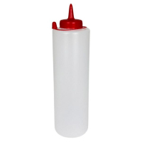 Sauce bottle FoREST 720 ml transparent with red cap (517204)