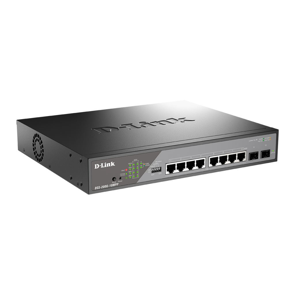 Комутатор мережевий D-Link DSS-200G-10MPP Комутатор мережевий D-Link DSS-200G-10MPP