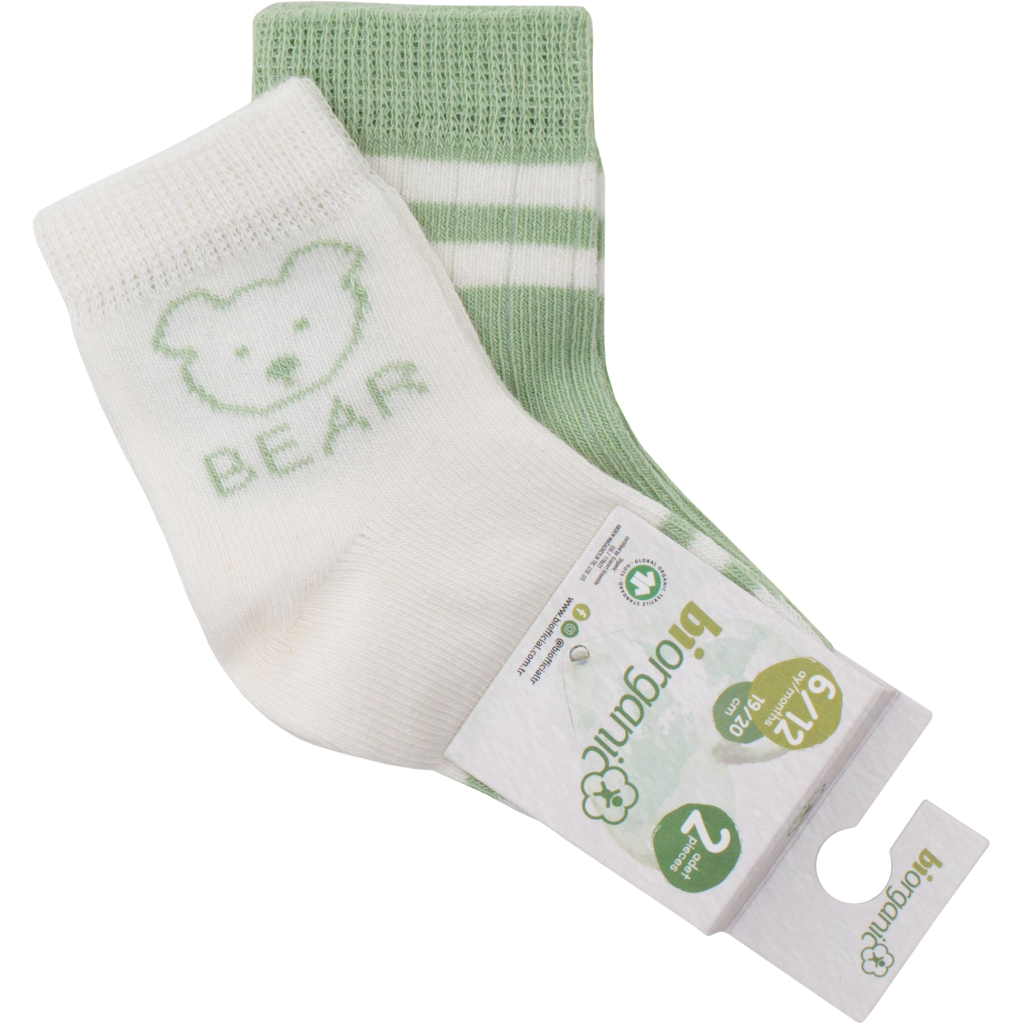 Шкарпетки дитячі Bibaby з ведмедиком (68412-6-12-creamgreen)