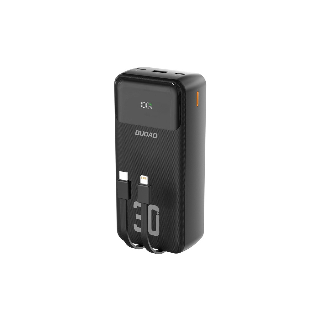 Батарея універсальна Dudao 30000mAh K15 MAX 22.5W, PD, QC, USB-A, Lightning, USB-C(In/Out), with USB-C/Lightning cables (6977196682478)