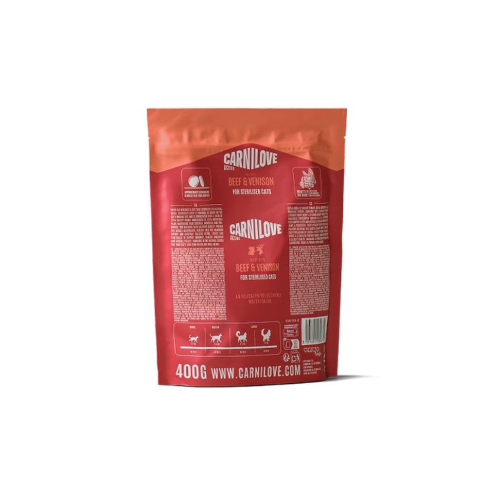 Сухий корм для кішок Carnilove Active Beef & Venison Sterilised 400 г (8595602581672)