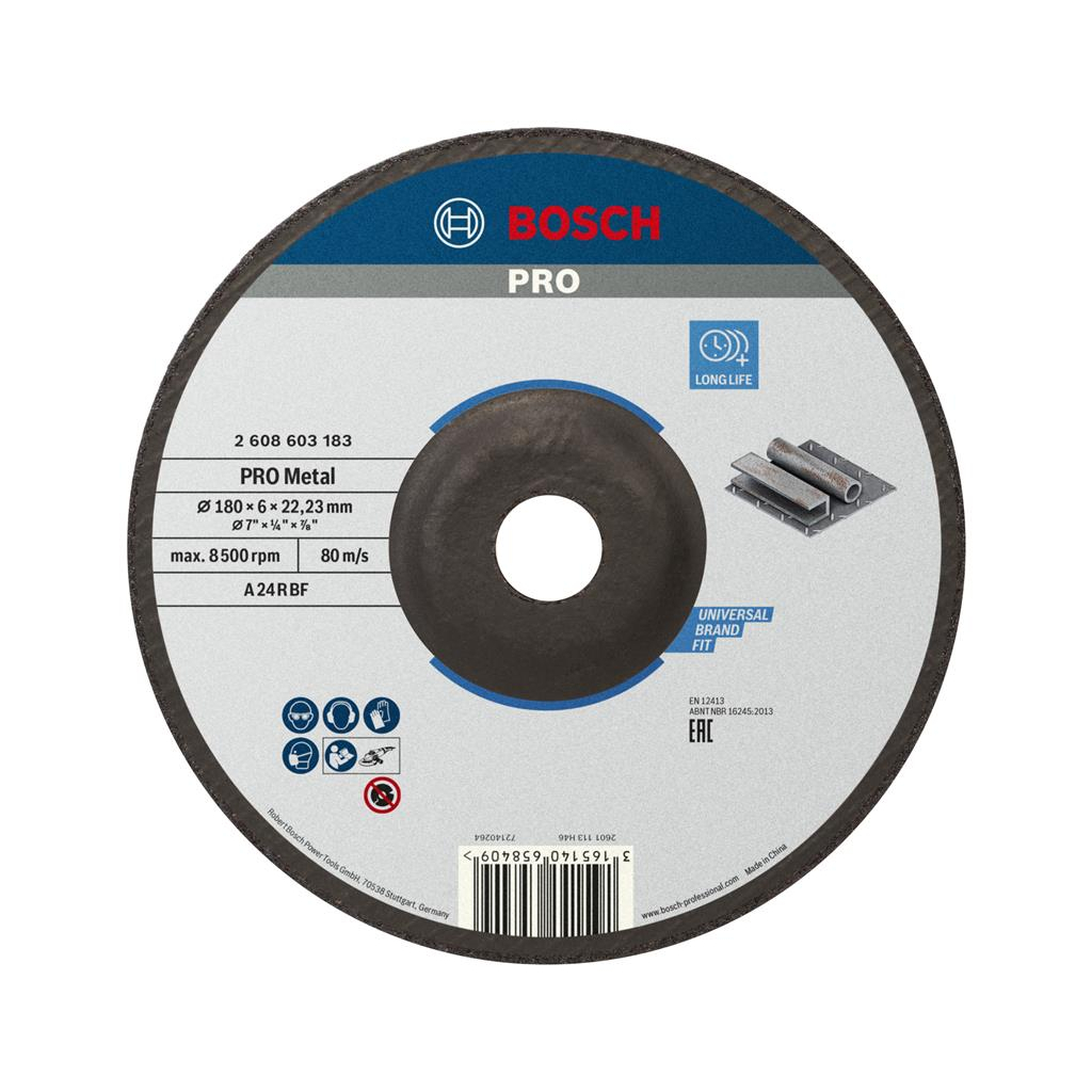 Круг зачистний Bosch Professional для металу 180x6x22.23мм (2.608.603.183) Круг зачистний Bosch Professional для металу 180x6x22.23мм (2.608.603.183)