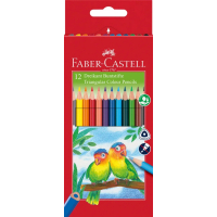 Faber-Castell three-sided colored pencils, 12 colors + sharpener (120523) (21614)