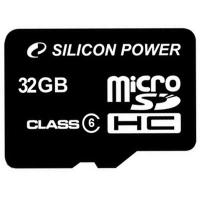 Карта пам'яті Silicon Power 32Gb microSDHC class 6 (SP032GBSTH006V10)