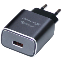 Зарядний пристрій Grand-X Quick Charge QС3.0 3.6V-6.5V 3A, 6.5V-9V 2A, 9V-12V 1.5A USB (CH-750G)