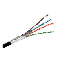 Network cable Kingda UTP 305m, cat 5e, CU, 4 pairs, 24AWG, PE, outside, black (KDUT8013)