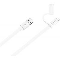 Дата кабель USB 2.0 AM to Micro 5P + Type-C AP55S White Huawei (04071417_)
