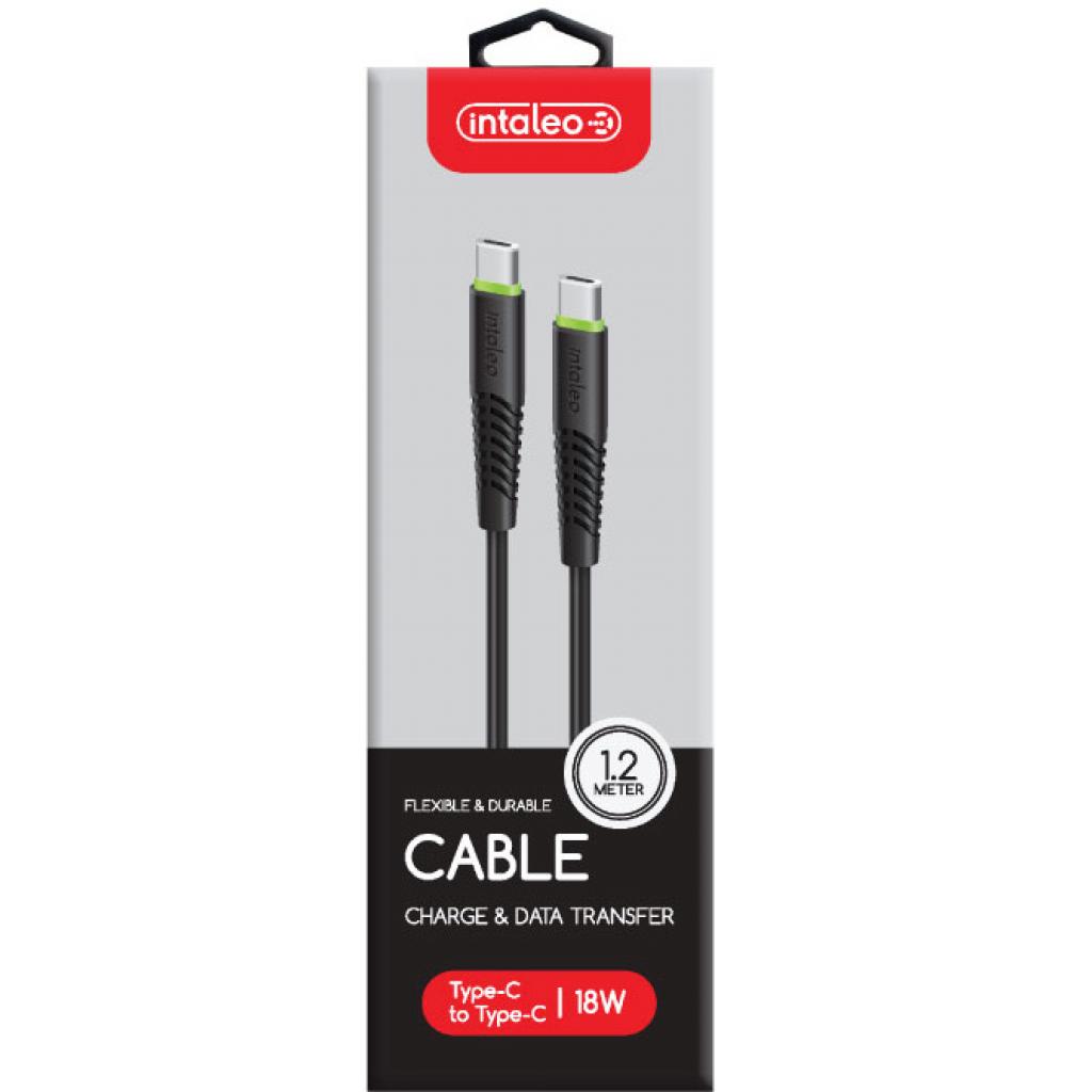 Дата кабель USB-C to USB-C 1.2m 18W black Intaleo (1283126501296)