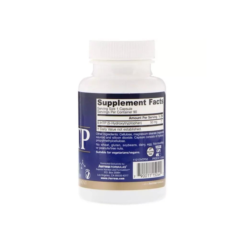 Амінокислота Jarrow Formulas 5-HTP (гідроксітріптофана), 50 мг, 90 вегетаріанських капсул (JRW-15044)
