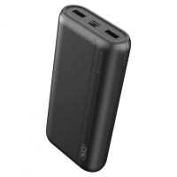 Батарея універсальна XO 20000mAh, Input:Micro-USB/Type-C(5V/2A), Output 2*USB-A(5V/2A), black (PR122)