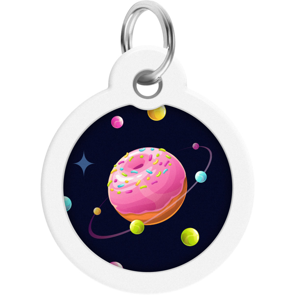 Адресник для тварин WAUDOG Smart ID з QR паспортом "Всесвіт пончиків", коло 30 мм (230-0218)