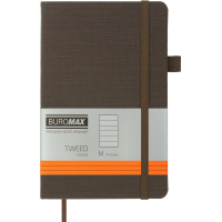 Notebook Buromax Tweed 125x195 mm 96 sheets in a line artificial leather cover Gray (BM.291263-09)