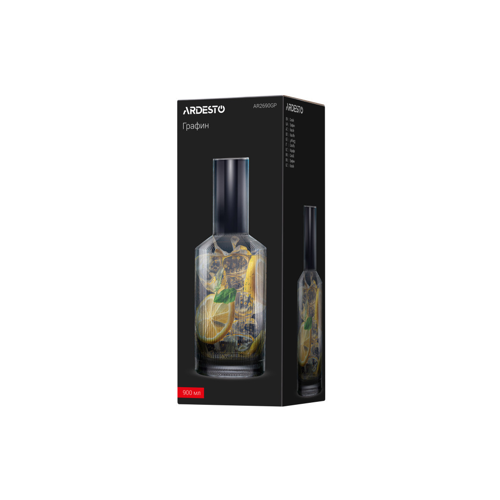 Карафа Ardesto 800мл, боросилікатне скло, сірий (AR2690GP)