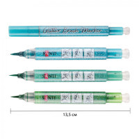 Art marker Santi set of watercolor Glitter Brush shades of green 3 pcs (390771)