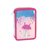 Cool For School pencil case 2 compartments with flaps Pink (CF87274)