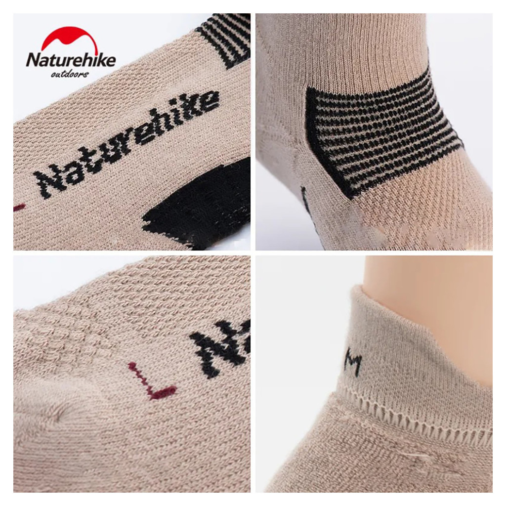 Шкарпетки Naturehike низькі NH21FS014 2 пари бежеві чорні М (6927595773154)