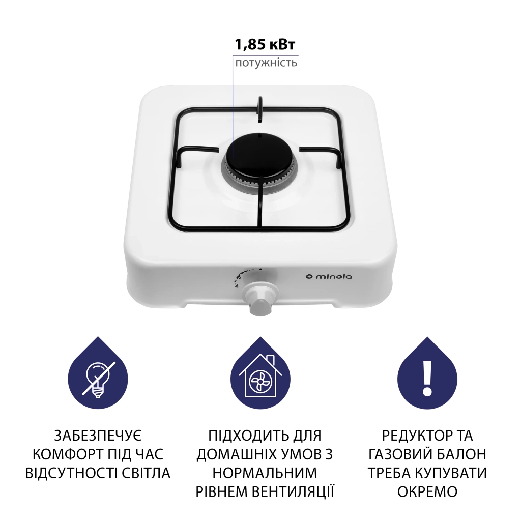 Настільна плита Minola TGH 100 WH
