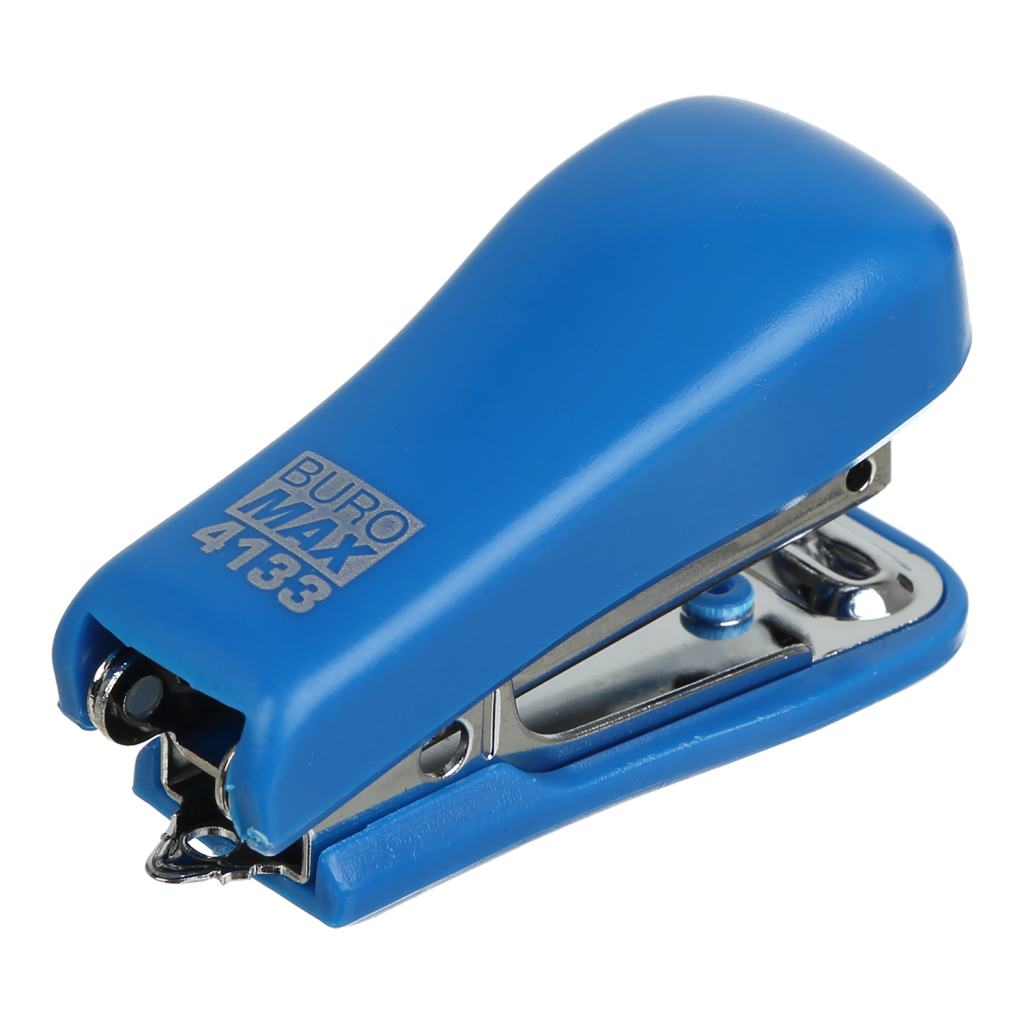 Степлер Buromax пластиковий МІНІ, 10 аркушів, (скоби №10), 58 х 22 х 32 мм, синій (BM.4133-02) Степлер Buromax пластиковий МІНІ, 10 аркушів, (скоби №10), 58 х 22 х 32 мм, синій (BM.4133-02)