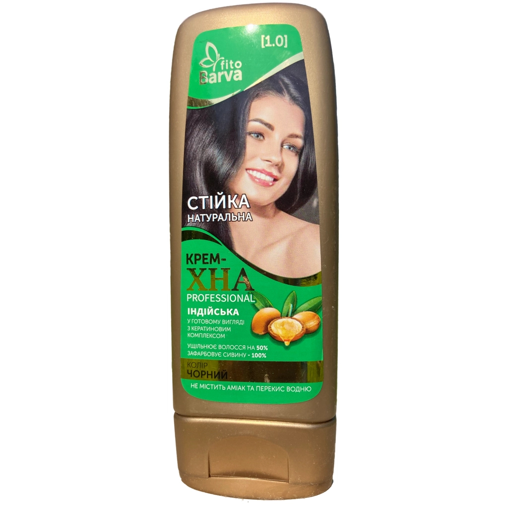 Хна Fito Barva Professional Індійська крем-хна в готовому вигляді 1.0 - Чорний 140 мл (4820098542239)