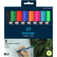 Schneider marker set 8 markers for whiteboards and flipcharts MAXX 290 in a blister (S129098)