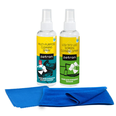 Універсальний чистячий набір Patron Spray f/tech100ml +ScreenSprF3-008+2microfibre (CS-PN-BUNDL-17)