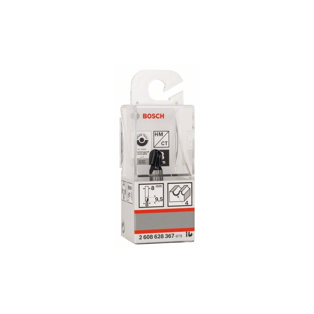 Фреза Bosch Professional галтельна, Std, S8, R4, D8, L9.2 (2.608.628.367)