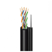 Кабель мережевий FinMark FTP CAT5e 4P 24AWG PE-MR B 305m Drum, зовнішній, трос 7х0,5 мм (279681)