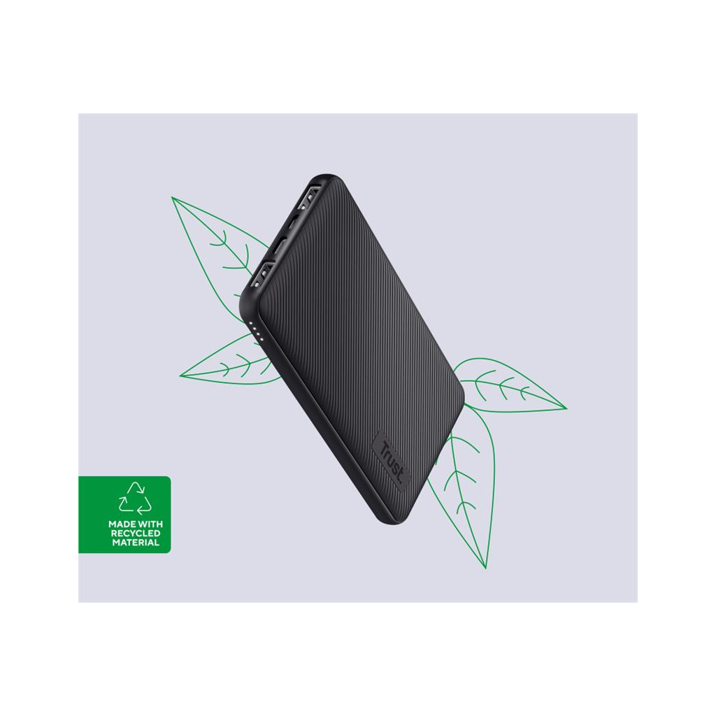 Повербанк Trust 10000mAh Primo ECO, 2хUSB-A/USB-C, 15W, black (24678_TRUST) Повербанк Trust 10000mAh Primo ECO, 2хUSB-A/USB-C, 15W, black (24678_TRUST)