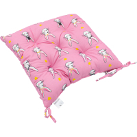 Подушка на стілець MirSon Бязь Принт 17-0528 Bunnies pink 50х50 см (2200006276852)