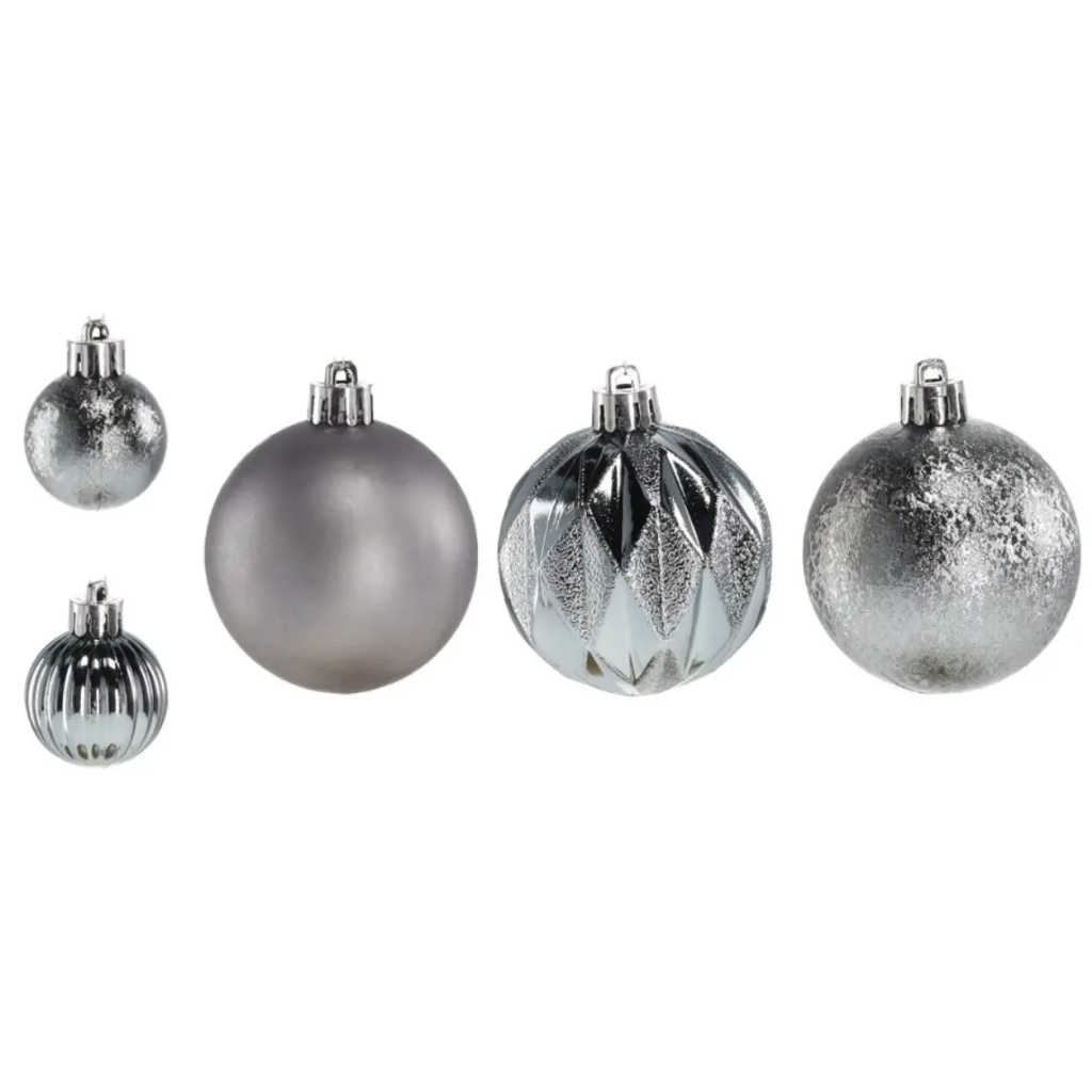 Ялинкова іграшка Chomik пластикові кульки компл. 44шт, 3/6см, срібні (5900779877726_1) Ялинкова іграшка Chomik пластикові кульки компл. 44шт, 3/6см, срібні (5900779877726_1)