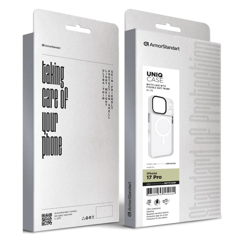 Чохол до мобільного телефона Armorstandart Uniq MagCase Apple iPhone 17 Pro Matte Clear (ARM86269) Чохол до мобільного телефона Armorstandart Uniq MagCase Apple iPhone 17 Pro Matte Clear (ARM86269)