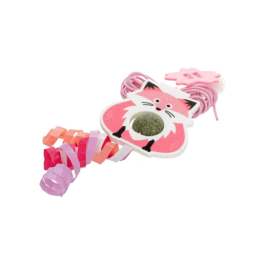 Іграшка для котів Hippie Pet Лисиця з мотузкою рожева 2 м (HIPCT2401058)