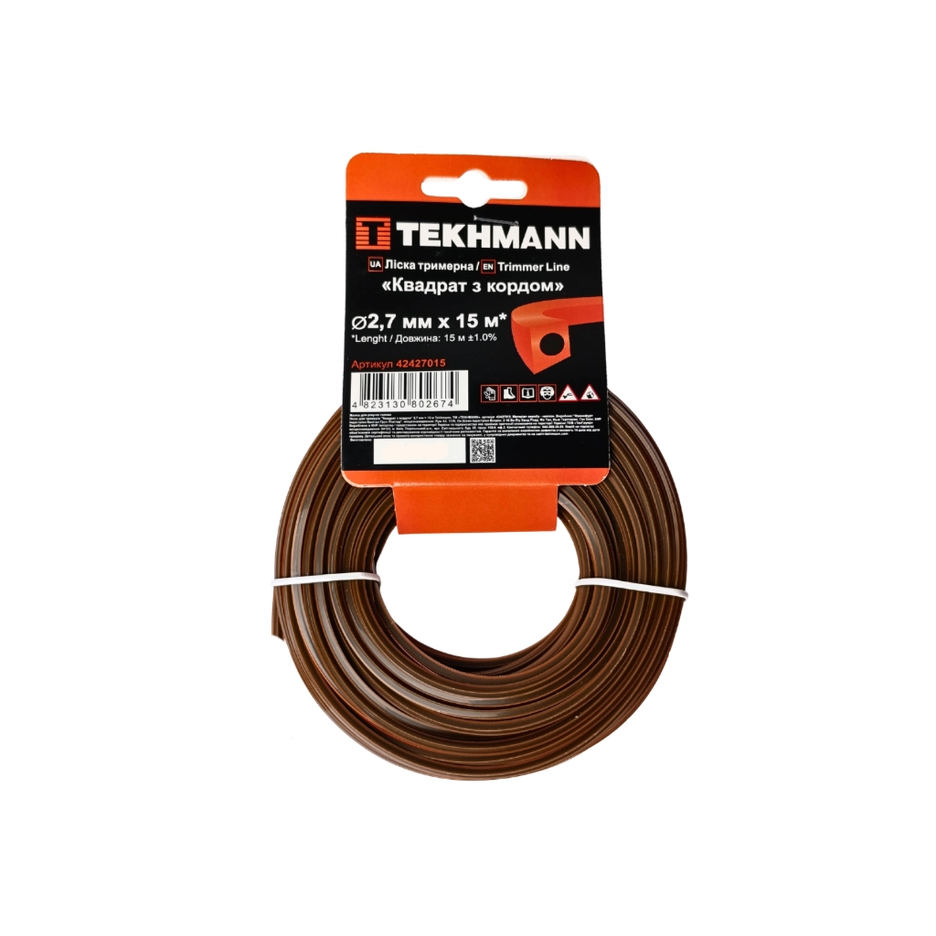 Жилка косильна Tekhmann "Квадрат з кордом" 2,7 мм × 15 м (42427015)