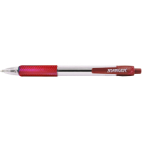 Stanger ballpoint pen automatic 1.0 mm, with grip, red, 10 pcs (R 1.0-18000300040)