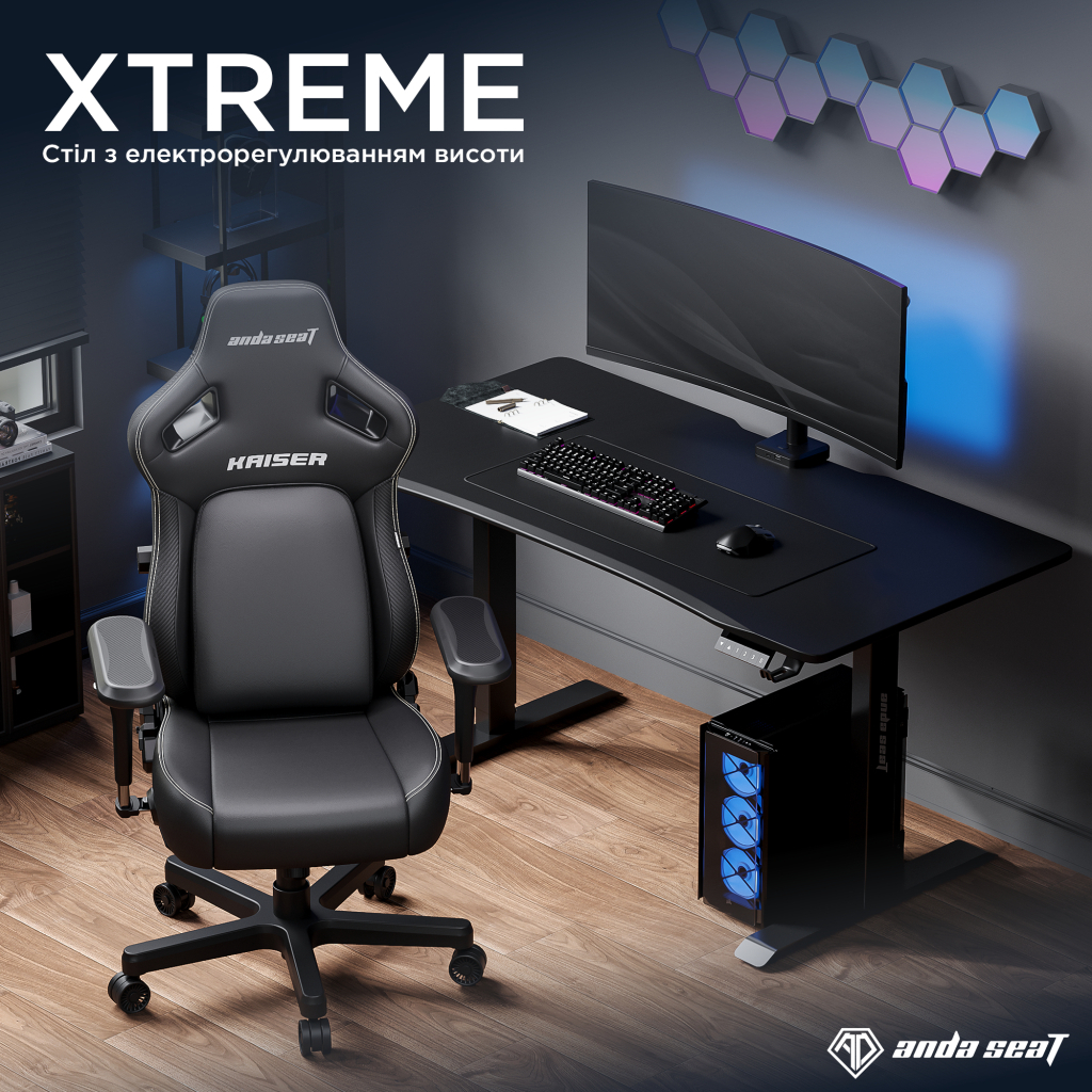 Комп'ютерний стіл Anda Seat Xtreme Black (AD-D-DD1-1400-07-B) Комп'ютерний стіл Anda Seat Xtreme Black (AD-D-DD1-1400-07-B)