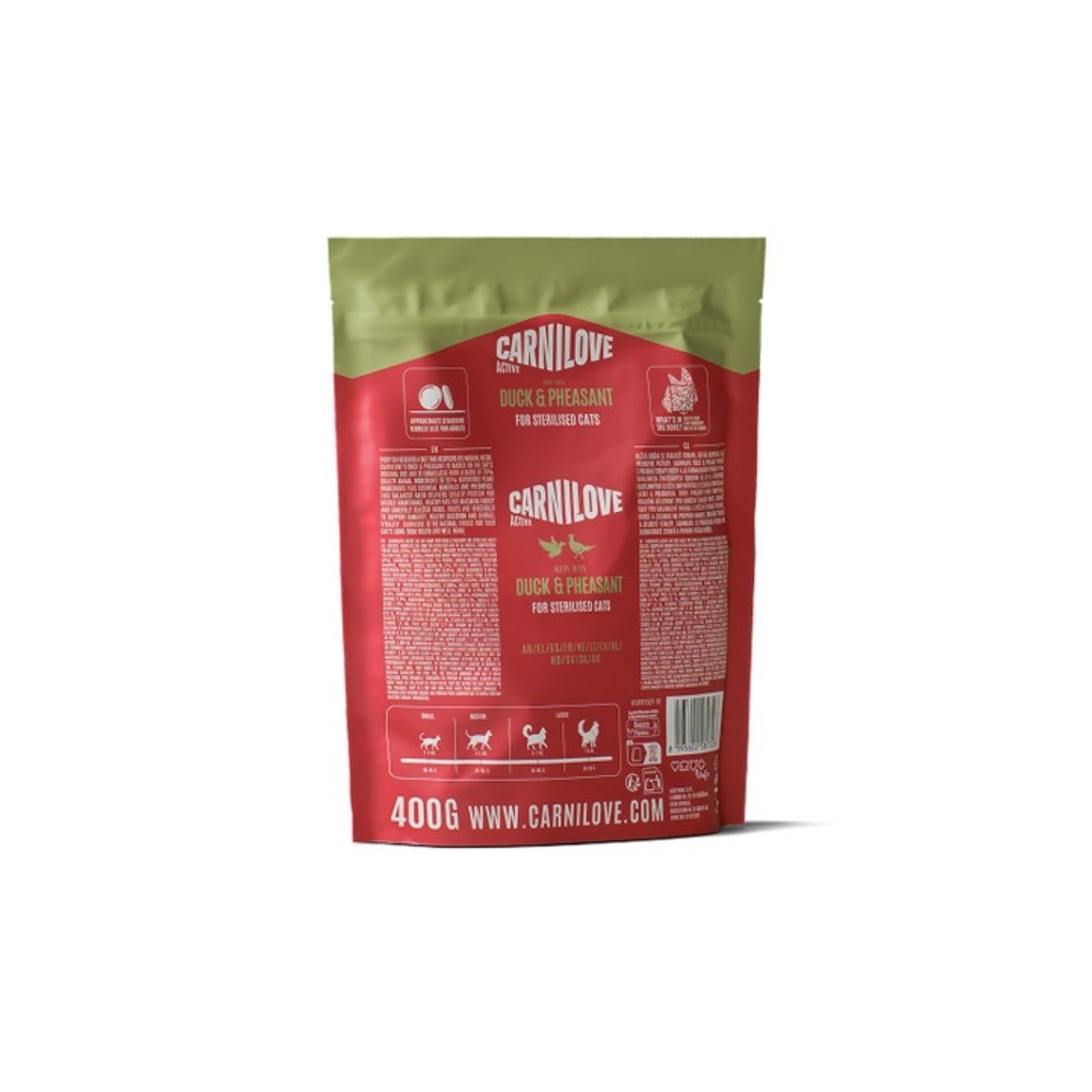Сухий корм для кішок Carnilove Active Duck & Pheasant Sterilised 400 г (8595602581726)