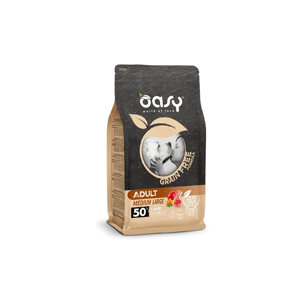 Сухий корм для собак OASY DOG Grain Free Medium/Large ягня з яблуком та гарбузом 12 кг (8053017347653)