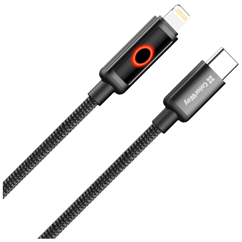 Дата кабель USB-C to Lightning 1.0m PD30W black ColorWay (CW-CBPDCL103-BK)