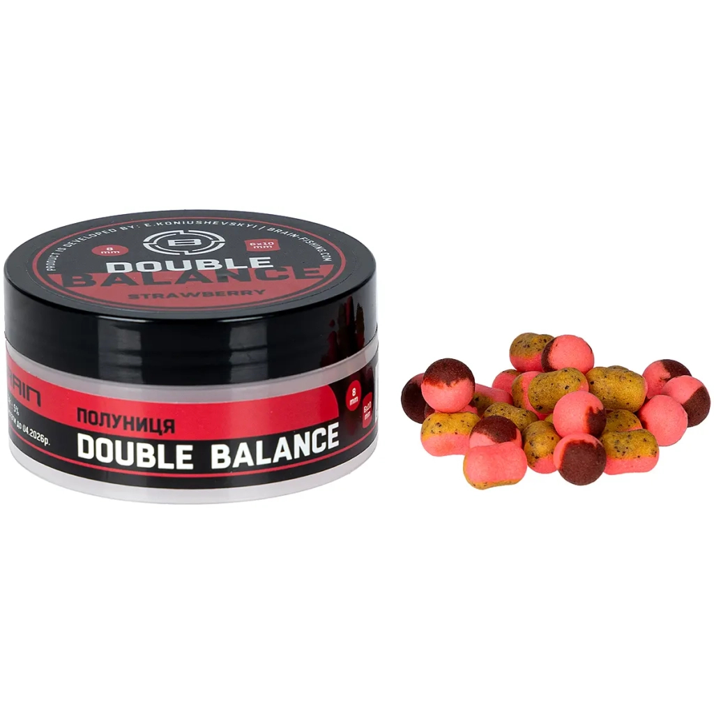 Бойл Brain Double Balance Strawberry (полуниця) 08+06х10mm (1858.81.50) Бойл Brain Double Balance Strawberry (полуниця) 08+06х10mm (1858.81.50)