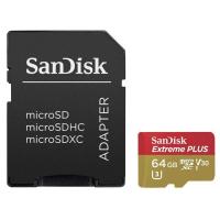 Карта пам'яті SanDisk 64GB microSDXC Class10 UHS-I V30 4K Extreme Plus (SDSQXWG-064G-GN6MA)