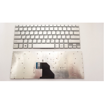 Клавіатура ноутбука Sony SVF14 (Fit 14 Series) серебро без рамки RU (V141506CS1/149238861/AEHK87010303A)