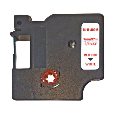 Label printer tape UKRMARK RL-D-40913P-BK/WT, analog DYMO S0720680, 9mm x 7m. (CD40913P)