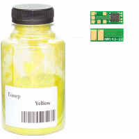 Тонер HP LJ Pro M252, Canon 045, 45г Yellow +chip WWM (045-CF402A-201Y)