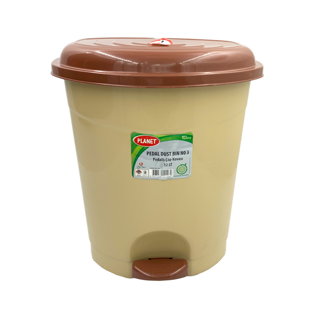 Контейнер для сміття Planet Household №3 з педаллю бежевий 12 л (10339)