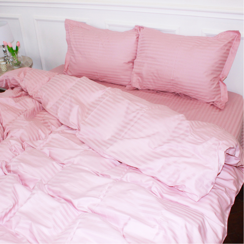 Постільна білизна MirSon Satin Stripe 30-0007 Pink 110х140 дитячий (2200005246115)