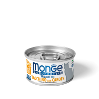 Canned food for cats Monge Cat Monoprotein meat flakes from turkey and carrots 80 g (8009470007191)