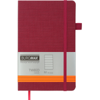 Notebook Buromax Tweed 125x195 mm 96 sheets in a line artificial leather cover Burgundy (BM.291263-13)