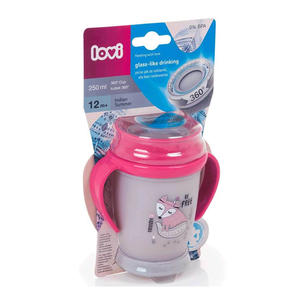 Поїльник-непроливайка Lovi 360 з ручками Junior Indian Summer Girl 250 мл (1/591new) Поїльник-непроливайка Lovi 360 з ручками Junior Indian Summer Girl 250 мл (1/591new)