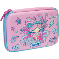 Cool For School pencil case 1 compartment with organizer pink (QT-5630-Pink)